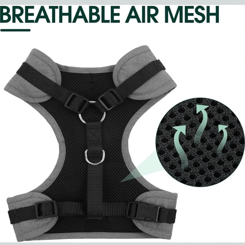 Gray Tuxedo Dog Harness. Adjustable and‎ No Pull.Wedding Suit or Costume